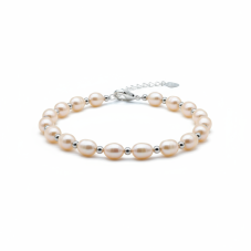 Perlový NÁRAMOK - ROSE SILVER BUBBLE