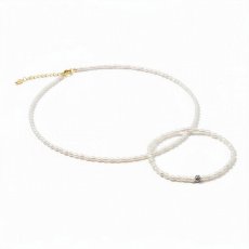 Perlový set náramku 15cm a náhrdelníku - WHITE GOLD SIMPLY