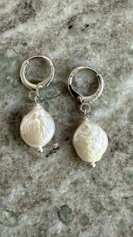 Perlové NÁUŠNICE - COIN