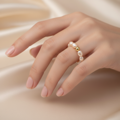 Perlový PRSTEN BUBBLE ROSE