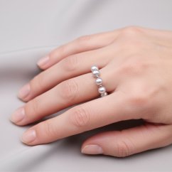Perlový prsten 7 RINGS - Stříbrný